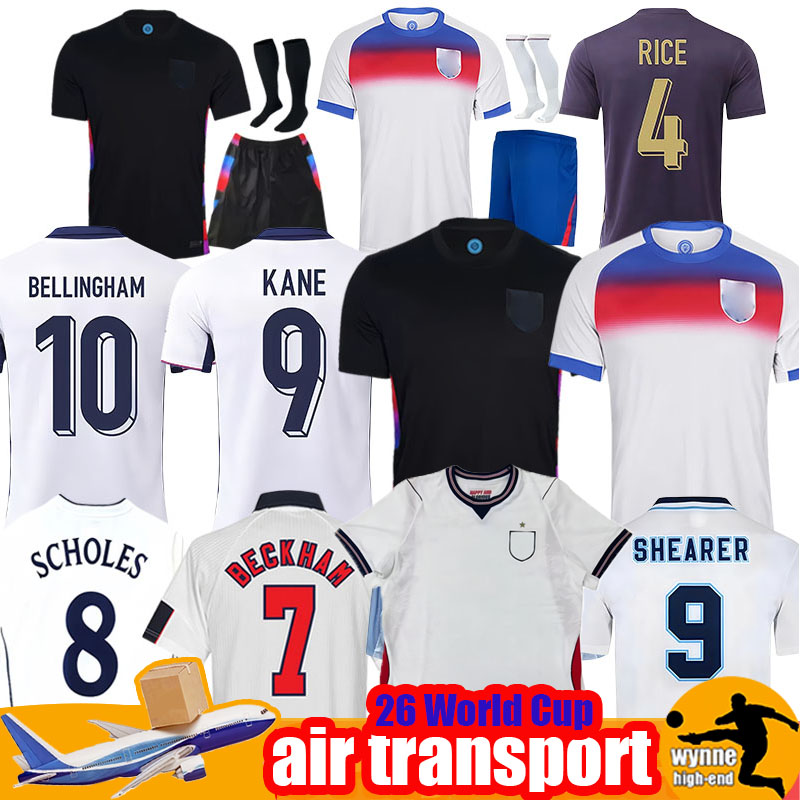2025 2026 England football shirt BELLINGHAM Retro Soccer Jersey RASHFORD KANE SAKA RICE FODEN National Team Home White Away Men Kid Women Men Kids Kit