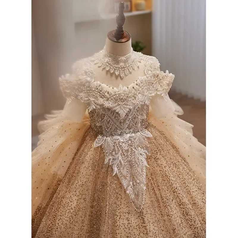 Girls Formal Dress Princess New Floral Childrens Fluffy Childrens Wedding Host Piano Performance Costume Flower Girl Dresses Z250926