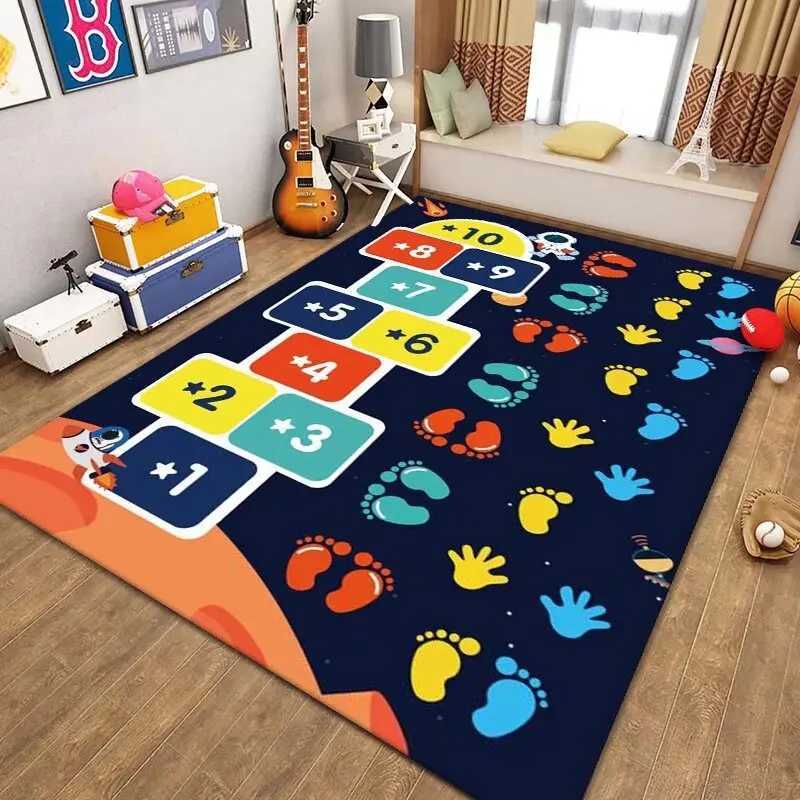 VIKAMA Crystal Velvet Childrens Carpet Parking Lot Climbing Rug Game Traffic Road Early Education Kindergarten Mat Home Decor C250926