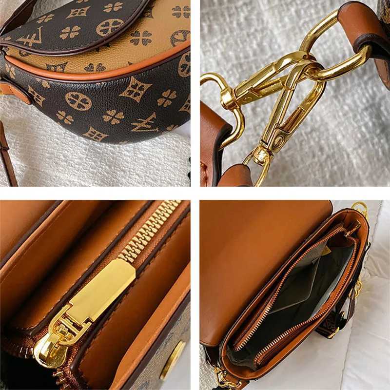 PVC Printing Saddle Bag Womens Bags Designer Luxury Crossbody Shoulder Purses Female Handbag Womens Clutch 2024 Crossbody BagW250926