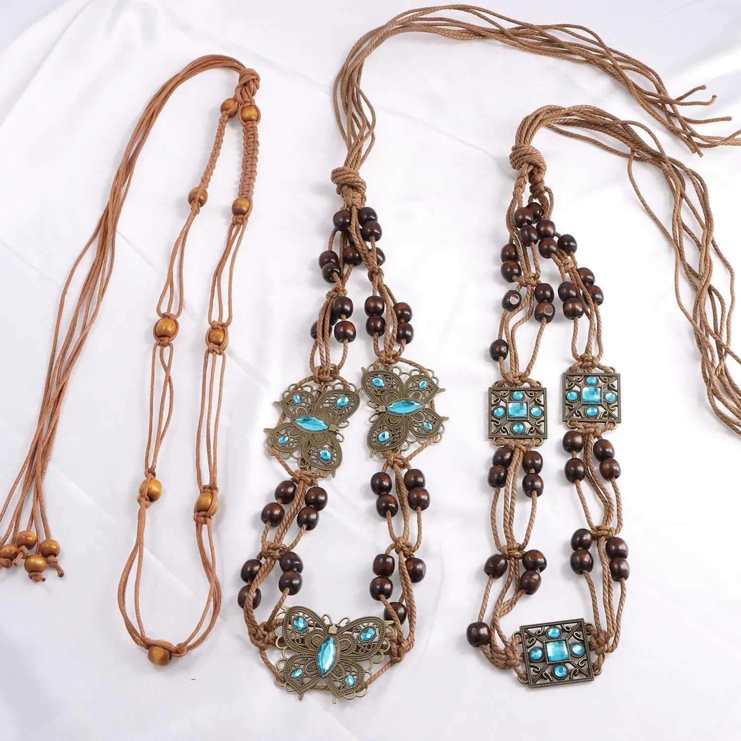Vintage Ethnic Trend Butterfly Belt Bohemian Style Brown Braided Waistline Women With Dress Sexy Belt Y2k Belt Waist Rope L250926