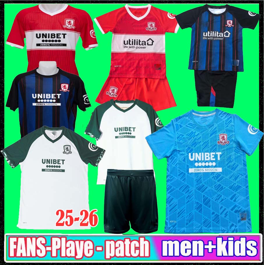 16-4XL 2025 2026 Middlesbrough Soccer Jerseys HACKNEY AZAZ FRY LATTE LATH DEN BERG JONES MCGREE football shirt FORSS CLARKE men kids umniform kit set