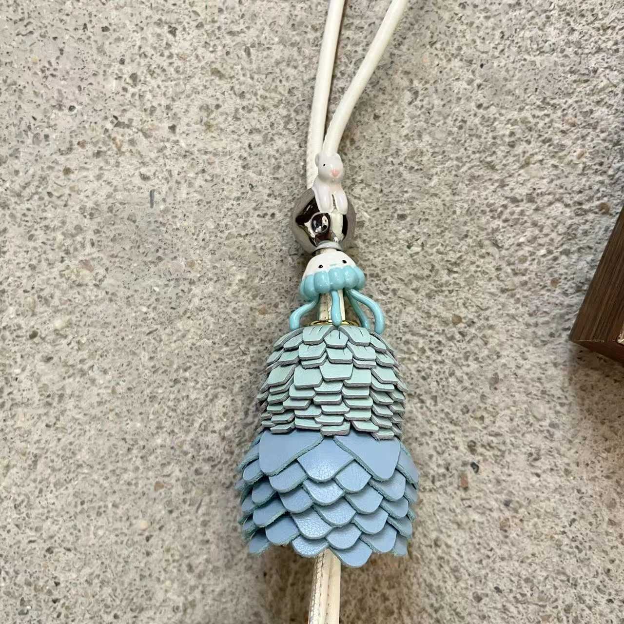 Luxurious Premium DIY Leather Bag Charm Handcrafted Sheepskin Animal Beads Keyring for Womens Purse Backpack D250926