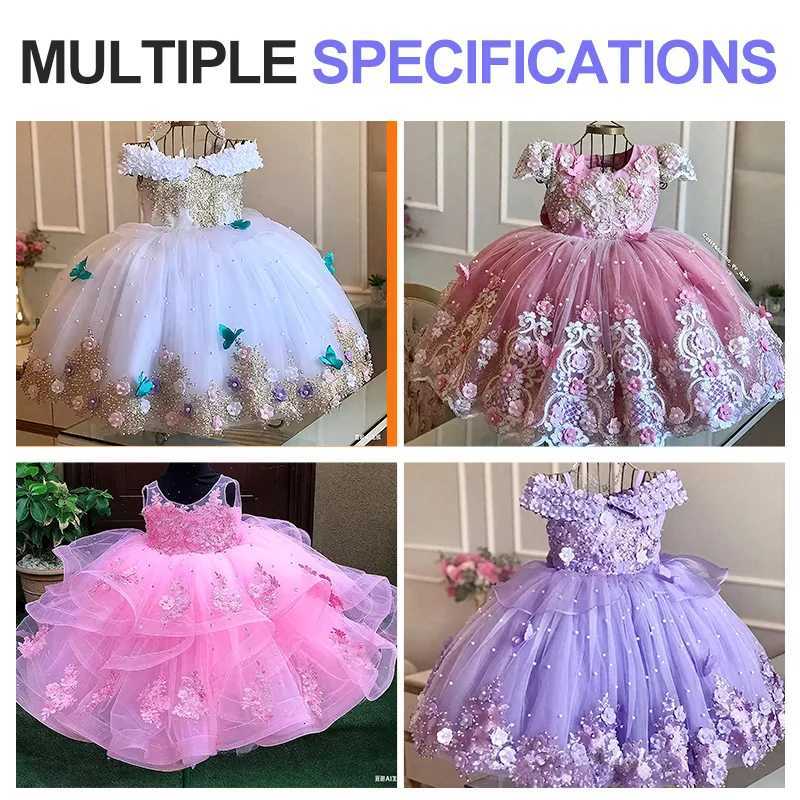 Luxury Princess Applique Flower Girl Dresses For Wedding Tulle Pearls Ball Kids Pageant Gown Birthday Party First Communion Wear Z250926