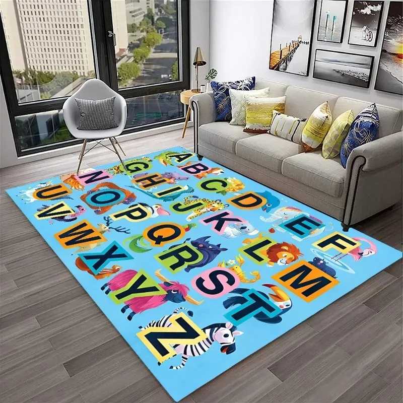Alphabet ABC Carpet Early Education Cartoon Children Crawling Rugs Nonslip Bedroom Living Room Sofa Home Decoration Floor Mat C250926