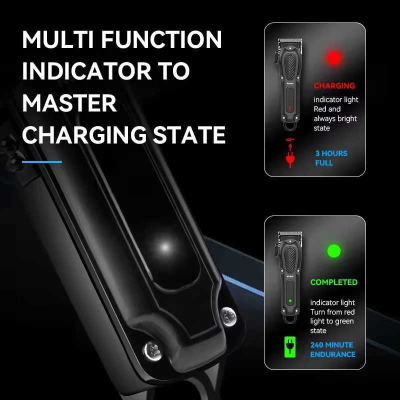 Kemei KM1071 Electric Hair Clipper UBS Rechargeable Cordless Beard Trimmer Men Powerful Electric Hair Clipper Trimming Tool R250926