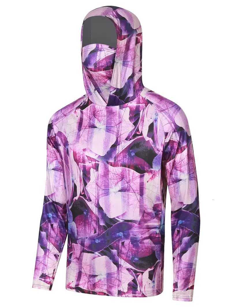 Fishing Shirt Hooded Men Fishing Clothes Outdoor Summer Mask Hoodie Sun Uv Protection Performance Jersey Z250926