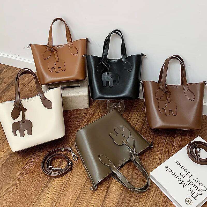 Women's Natural Genuine Leather Shoulder Bag Female Large Capacity Soft Cowhide Handbag Ladies Fashion Designer Bags Suotong2509