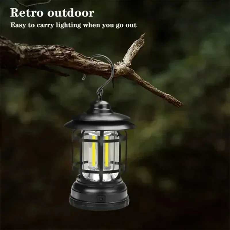 Rechargeable Camping Lantern Stepless Dimming COB Portable Waterproof for Hiking Fishing Emergency Home Power Outages Indoor Out C250925