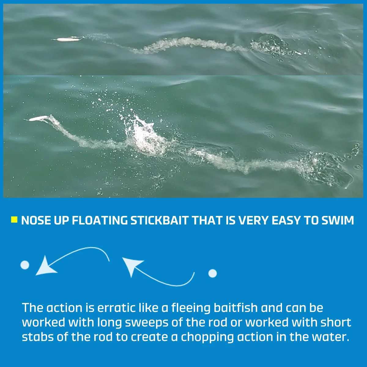 Noeby Blue Vortex Floating Stickbait Fishing Lure160mm 46g Artificial Hard Bait for GT Tuna Kingfish Saltwater Fishing lure W250926