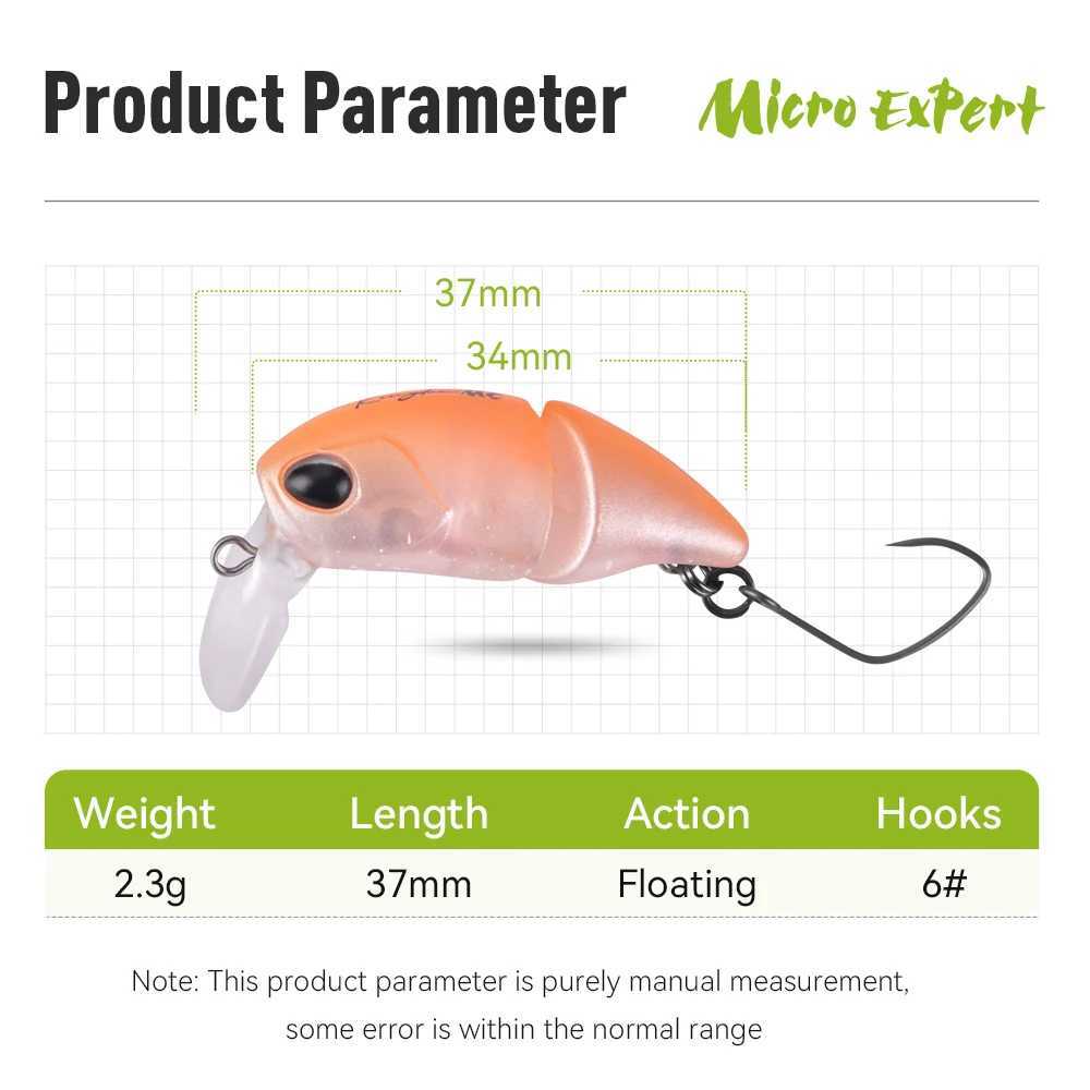 Kingdom Micro Expert Fishing Lure 23g 37mm Jointed Floating Minnow Artificial Hard Bait Swimbait Topwater Crankbait Trout lure W250926