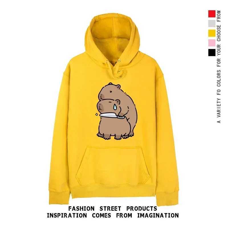 Famous Animal Kabiba Cartoon Peripheral Capybara Hoodie for Men Women Couple Clothes Hooded Jacket sweatshirt L250926