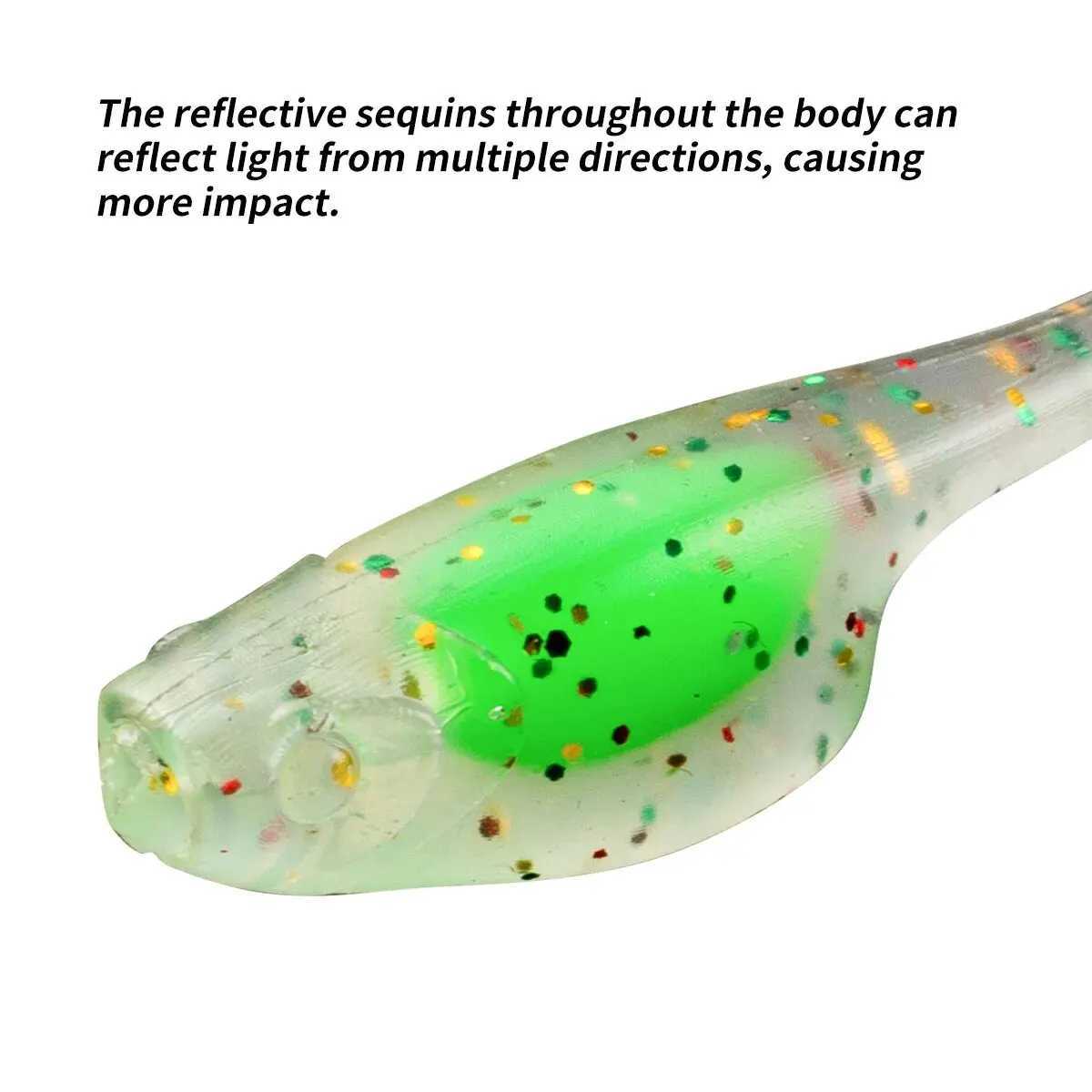 25pcslot Padd TTail Shad Ajing Fishing Lure 5cm 08g Rockfish Rubber Soft Lure Artificial Bait Bass W250926