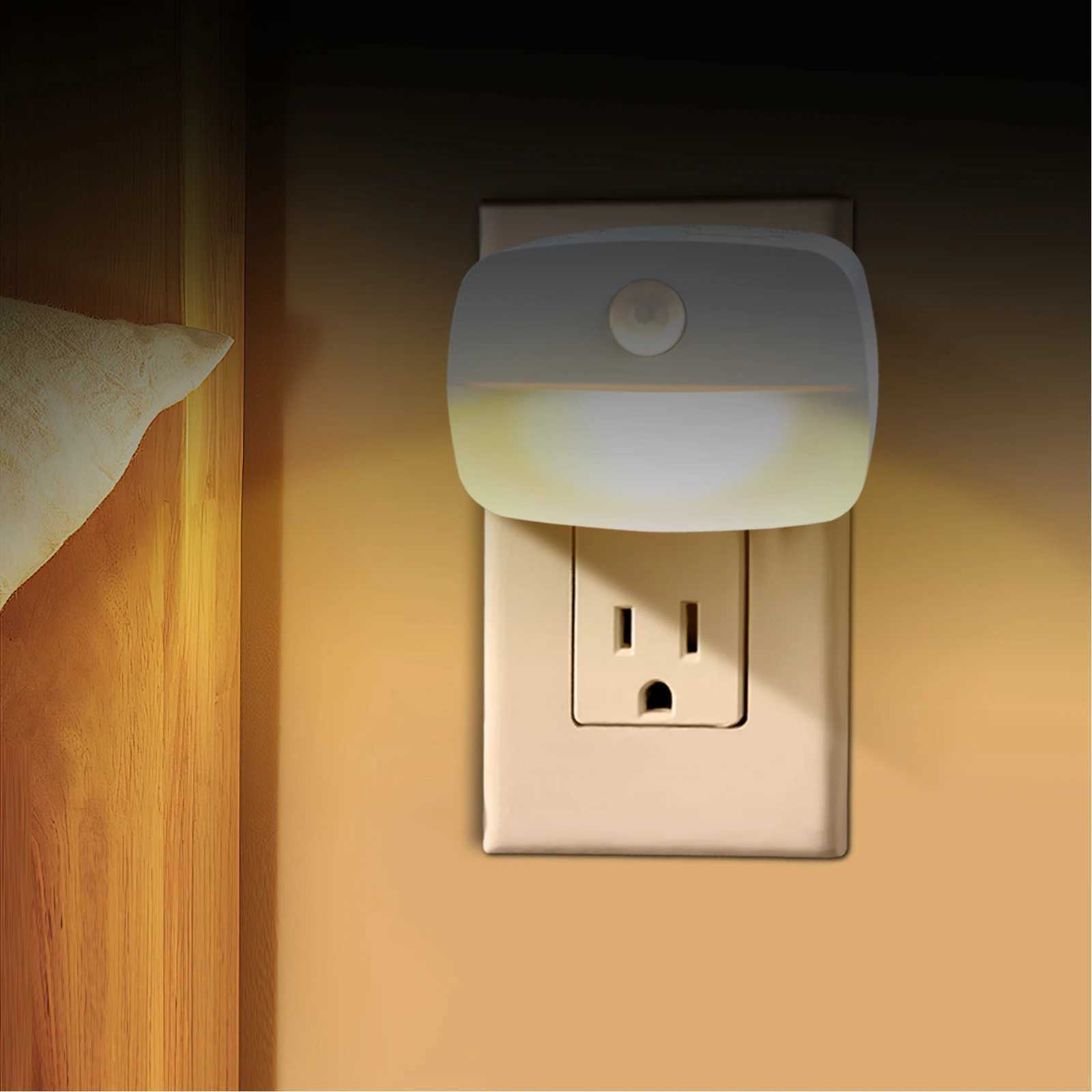 EU Plug In LED Night Light Motion Sensor Light 220V Wall Lamp for Kitchen Bedroom Aisle Stairs Human Infrared Sensor Night Lamp C250925