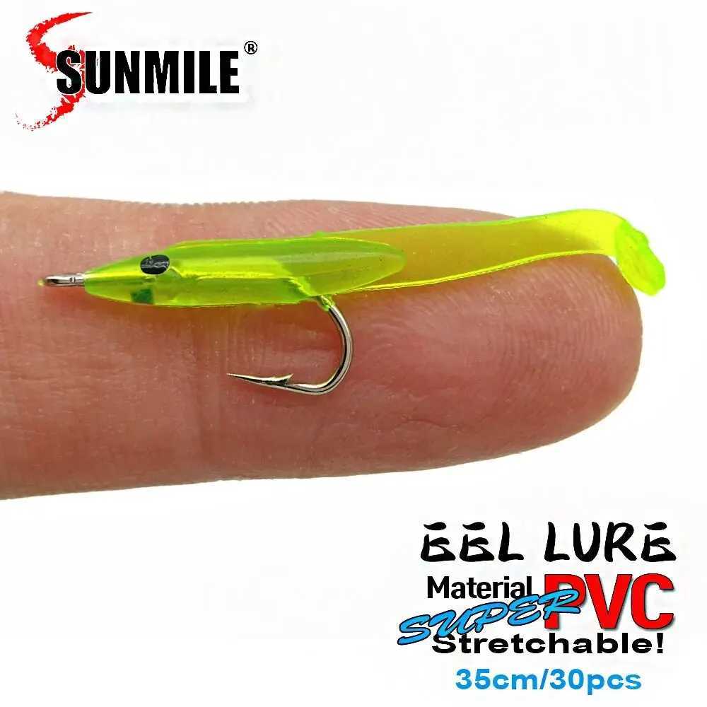 SUNMI 30pcs Eel Soft Fishing Lure 35mm PescaTack Wobbrs Fish Lures Carp urre Soup Soft Baits W250926