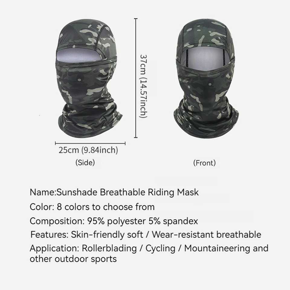 Climbing Sports Balaclava Running Hiking Tactical Cycling Cool Facemask AntiUv Breathable Ice Silk Headwear Neck Guard Unisex Z250926