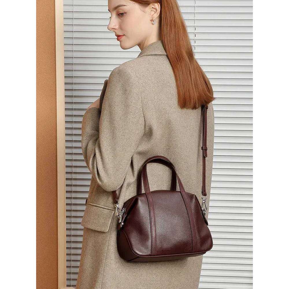 Female Cow Real Leather Crossbody Bags Women's Retro Cowhide Shoulder Boston Pillow Bag Lady Fashion Designer Handbags Suotong2509