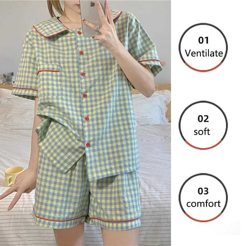 ThreePiece Set Ladies Pajamas Set ShortSleeved Plaid Senior Sense Cardigan Home Wear Simple Christmas Girl Sleepwear Winter Z250925