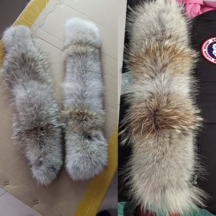 Customized Fox Canadian Grey Imitation Coyote Hair Strips Western America Coyote fur collar