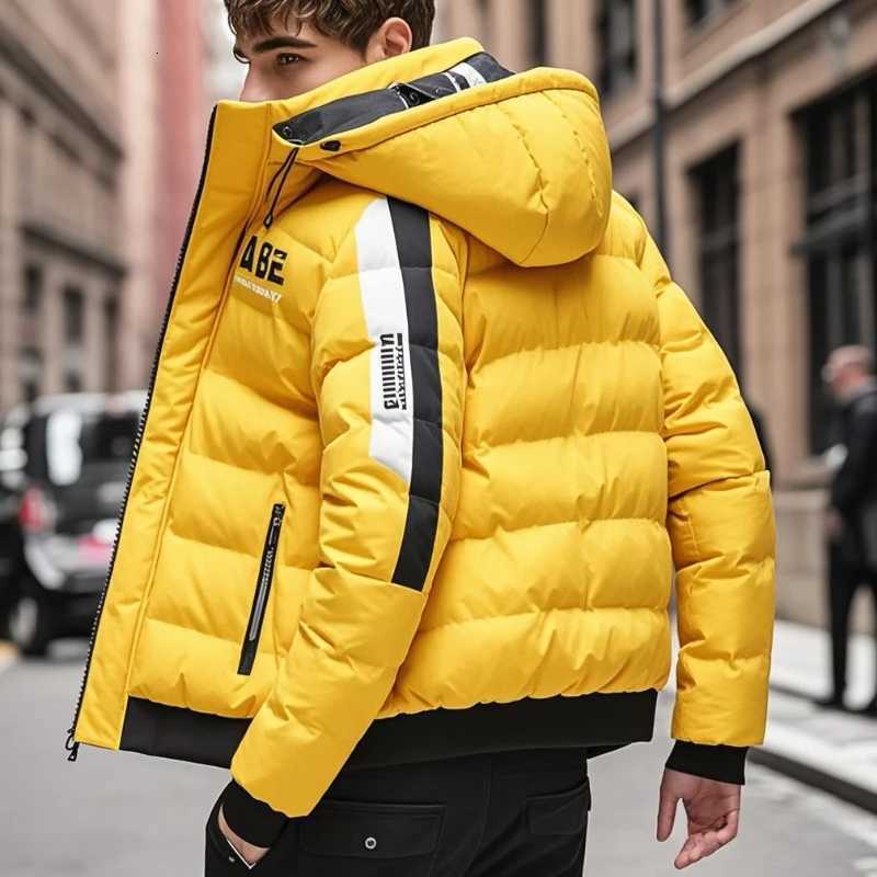 Streetwear Parkas Men DoubleSided Wear Mens Puffer Jacket Outdoor Winter Thickened Down Coat Letter Print Casual Parka Coats W250926