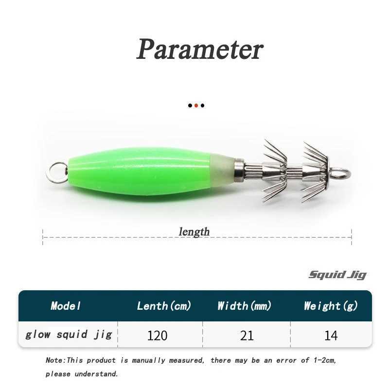 5pcsbag 14g 32need Luminous Squid Jig Hook Glow Squid Jigs Hook Cuttfish Fishing Hook Sea pesca Fishing Bait W250926