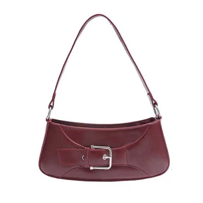 Korean Style Red Shoulder Bag For Women 2025 Spring Summer Versatile Pu Leather Handbag Solid Color Crossbody Bags Z250926