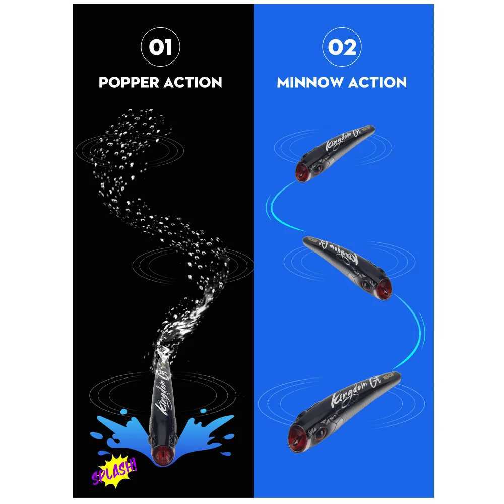 Kingdom Sea Topwater Popper Fishing Lure 55g 78g 160mm 180mm Floating Wobbr Artificial Hard Bait for Sea Tuna GT Fishing Lure W250926
