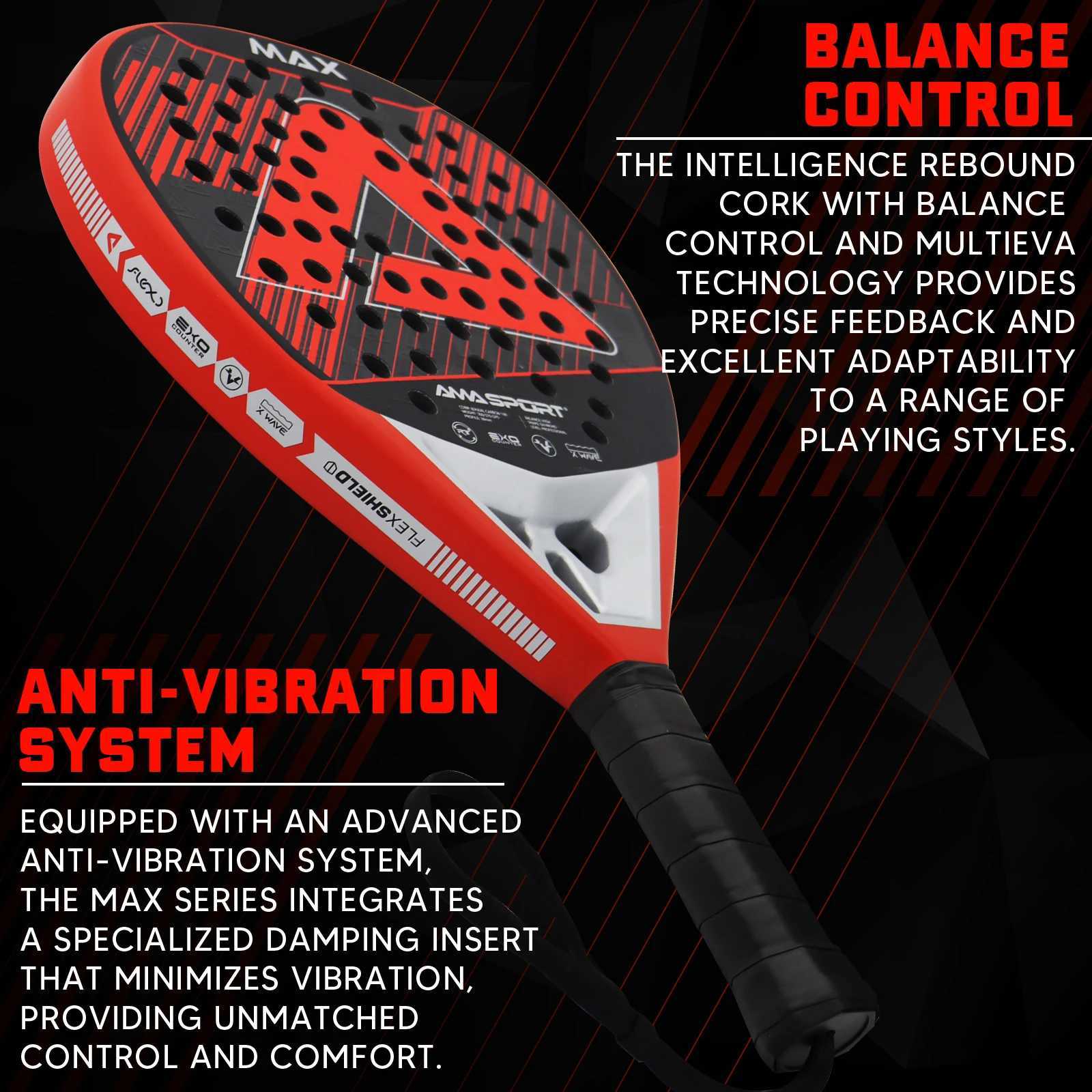 AMASPORT 3K12K18K Padel Tennis Racquets Lightweight Pop FC Paddle Racket With Soft Grip Color Suitable For Beginner J250926