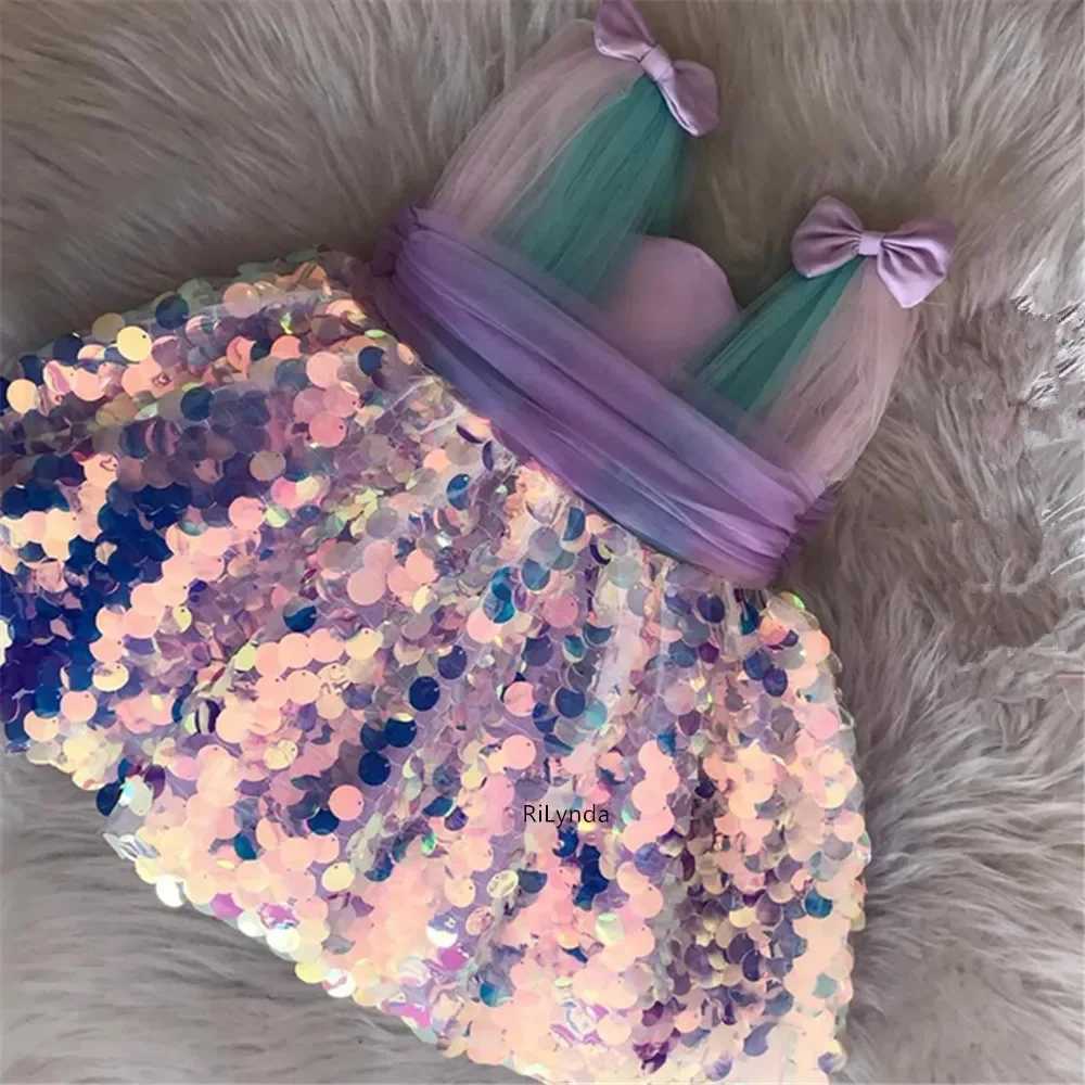 Customized Flower Girl Dress Puffy Tulle Shining With Bow First Communion Ball Gowns For Wedding Kids Princess Birthday Dress Z250926