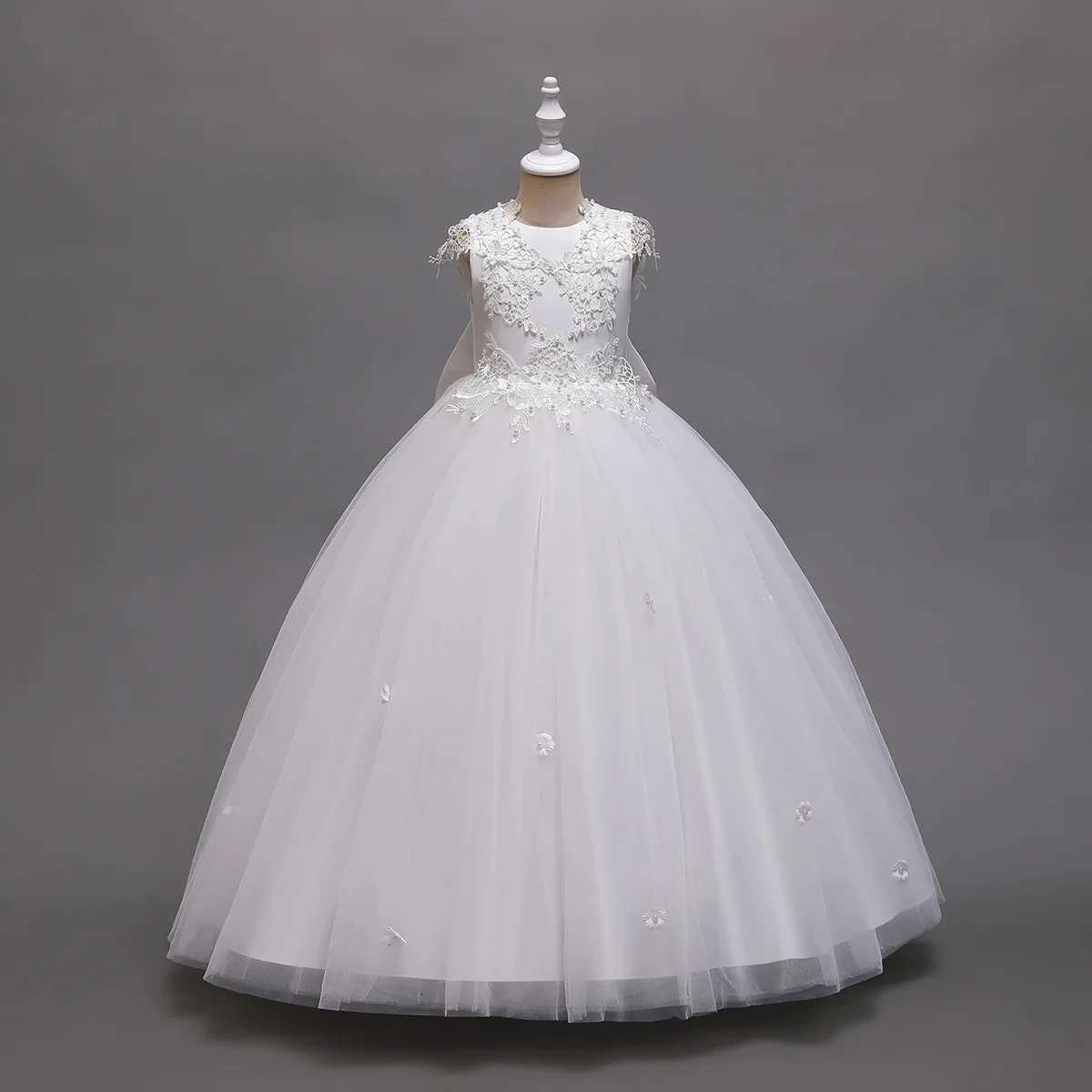 Teen Girls 614 Years Long Dress Bridesmaid Kids Dresses Children Princess Party Wedding Prom Gown Formal Occasion Bow Dresses Z250926