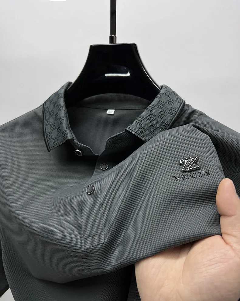 Highend brand short sleeve mens POLO shirt Summer New fashionable and personalized print design breathable ice silk Tshirt L250926