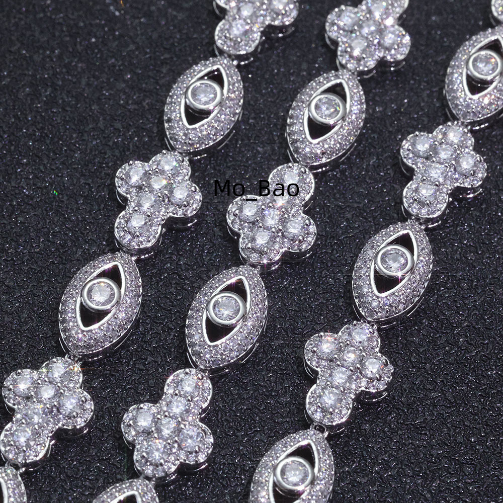 Wholesale Hip Hop Eye Cross Necklace Zircon Necklace Premium Bracelet for Men