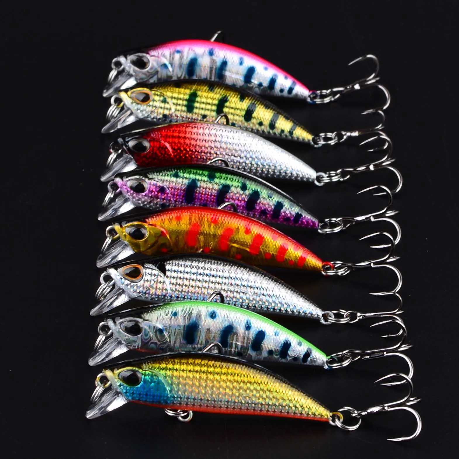 8PCS Fishing Lure Minnow Wobbr fional Baits Crankbait Carp Fishing W250926