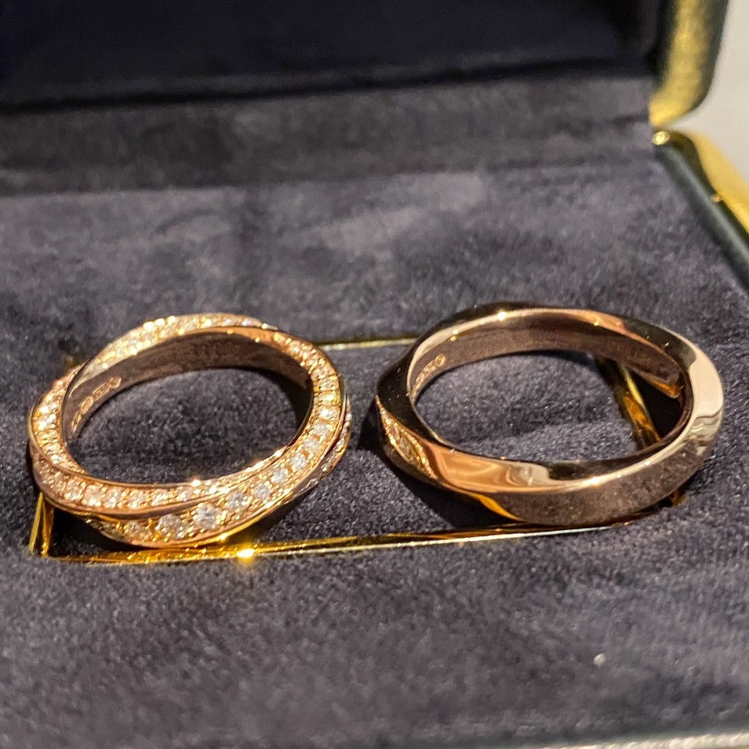 Mobius strip Couple diamond Rings Designer Ring 18K Gold plated Stainless Inlay full Diamond All match Band Rings women Jewelry for Wedding