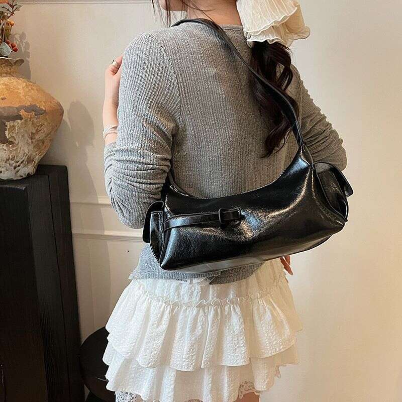 Korean Style Underarm Crescent For Women New Fashion Versatile Double Pocket Large Capacity Shoulder Bag