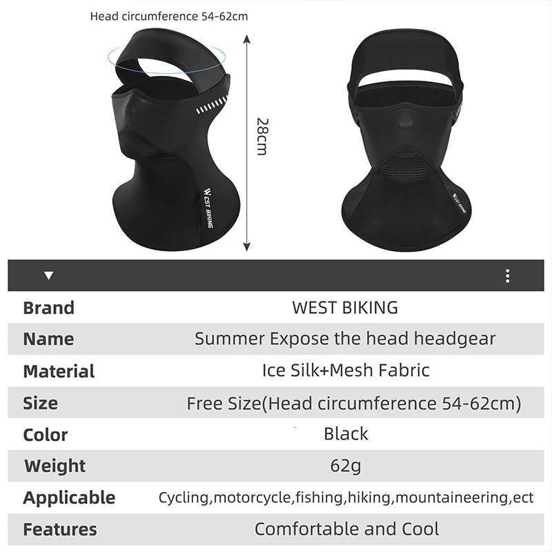 WEST BIKING Sun Protection Balaclava Cycling Mask AntiUV Men Women Full Face Bicycle Motorcycle Running Cooling Sport Headgear Z250926