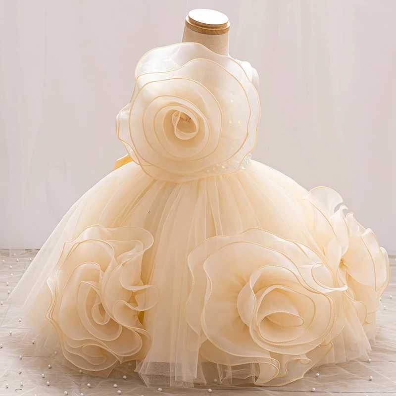 Toddler baby girl dress one year old birthday party dress sequined oneshoulder cake skirt red christmas dress Z250926