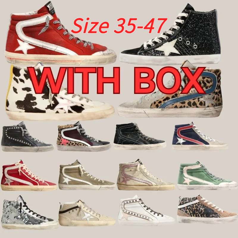 Goldenity goods Italy designer shoes ball star Men Women dirty shoes old-school casual dirty shoes star shoes Women high-top Trainers With Box Size 35-47