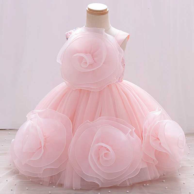 Toddler baby girl dress one year old birthday party dress sequined oneshoulder cake skirt red christmas dress Z250926