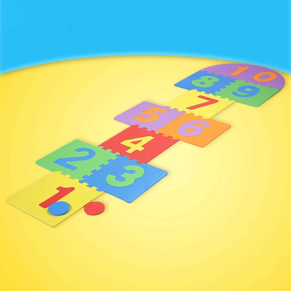ZK20 Children Giant Hopscotch Mat Game Kids Soft EVA Foam Interlocking Tiles Indoor Outdoor Garden Family Game Toys C250926