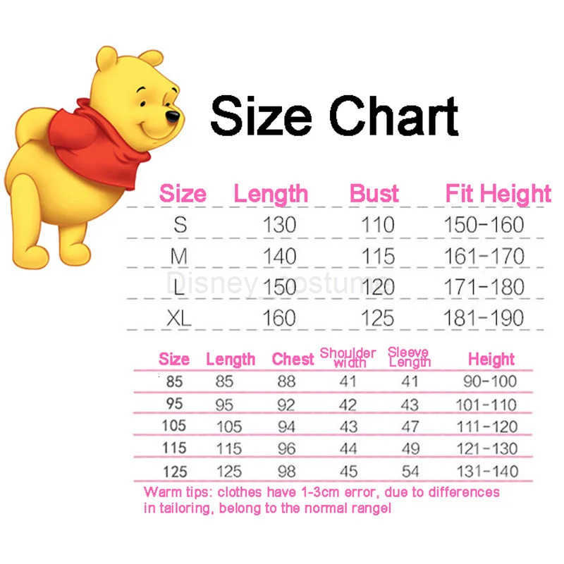 Disney Costume Adults Onesie Pajama Winnie The Pooh Kids Cosplay Anime Figure Pyjamas Fall Winter Home Sleepwear Birthdays Gifts H250926