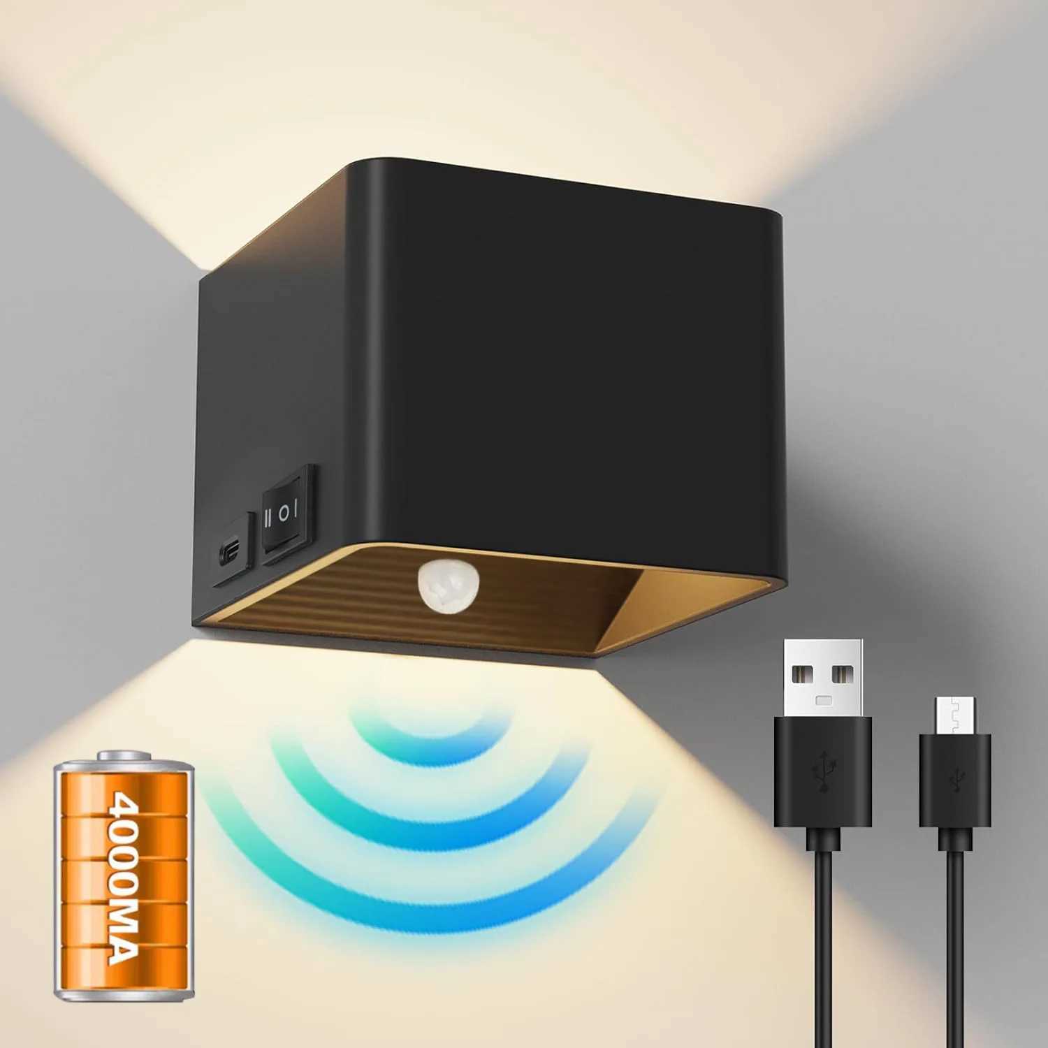 Charging sensor light wall light human body induction no wiring no punching entrance door aisle corridor magnetic night light C250925