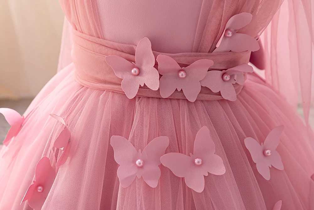 HETISO Baby Girls Princess Dress Butterfly Petal Tutu Party Prom Gown Kids Birthday Bridesmaid Wear 16 Years Z250926