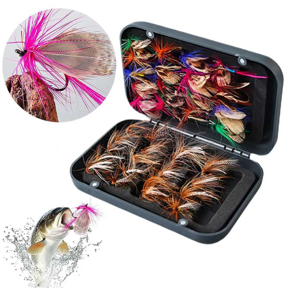 6041pcs Box Bionic Fly Hook Set Artificial Insect Fishing Baits Bionic Insects Flies with Box Fly for Trout Carp W250926