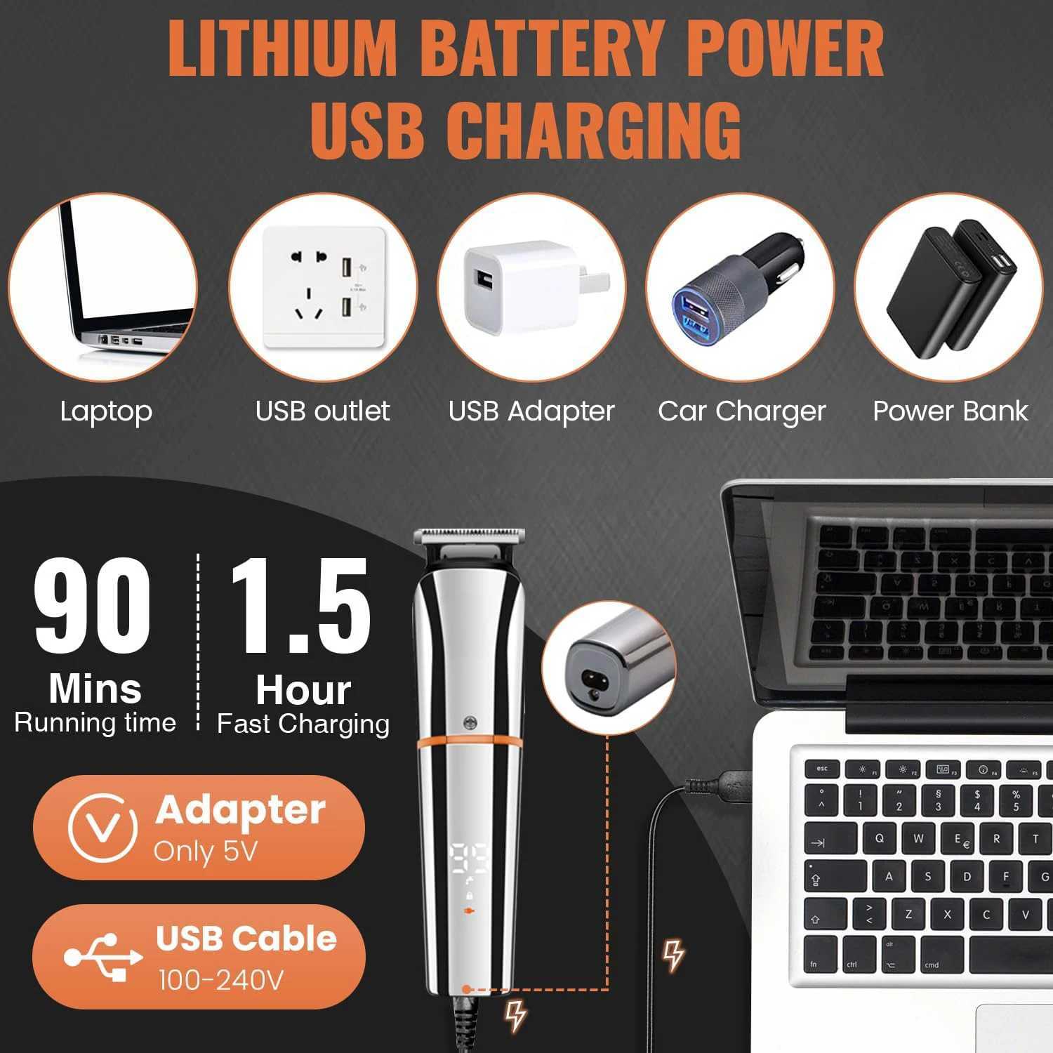 Beard Trimmer for Men 6 in 1 Hair Clippers Kit Waterproof Hair Cutting Machine for Beard Hair Body Nos Ear with Foil Razor R250926