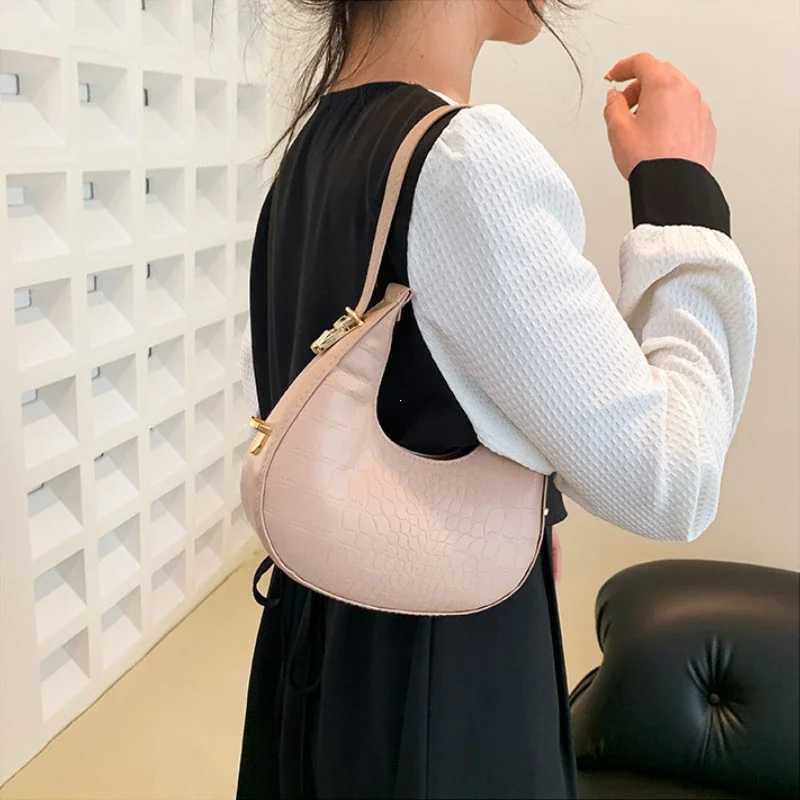 Fashion Alligator Pattern Shoulder Bags for Women Small Handle Underarm Bag Clutch Luxury Pu Leather Female Handbag with Purse Z250926