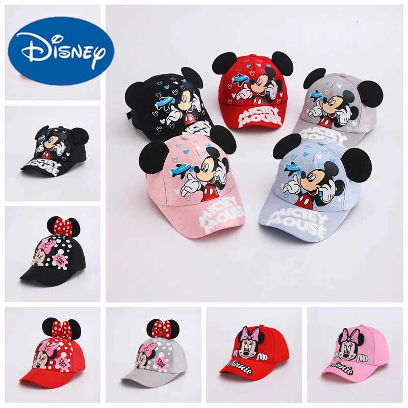 Disney Cute Baseball Caps Cartoon Mickey Minnie Mouse Print Kids Hats Summer Spring Baby Boys Girls Embroidery Headgear Snapback H250926