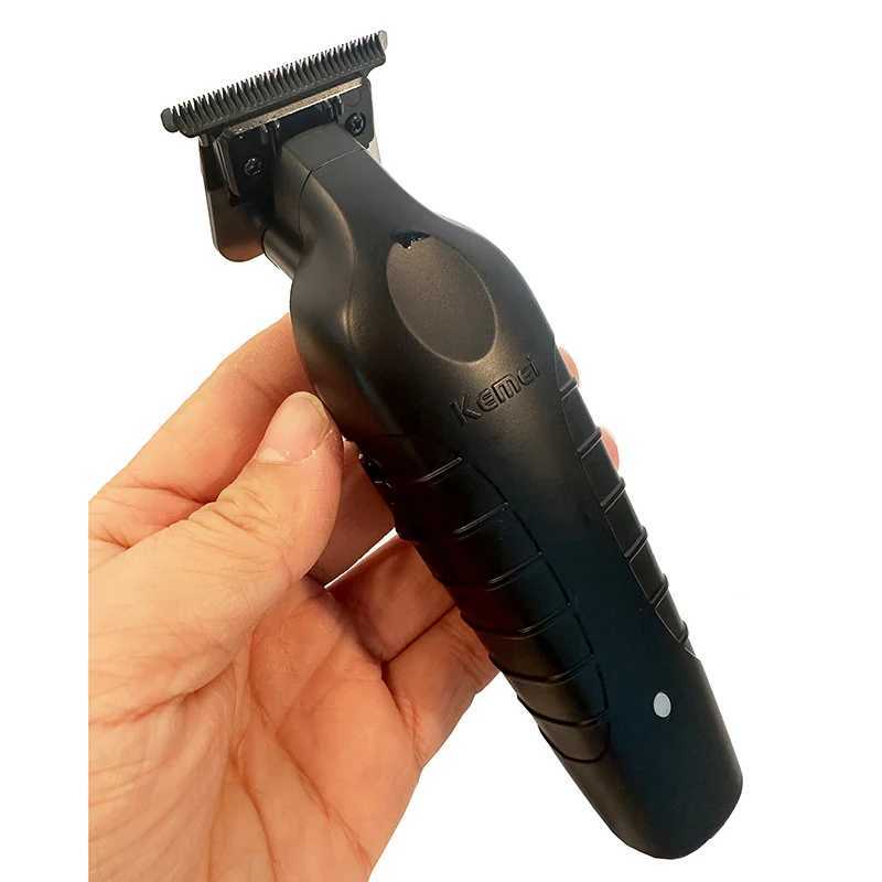 Kemei Hair Clipper Eletric Professional Hair Trimmer 0mm Gapped Carving Clipper For Men Black Ceramic Blade Barber Use R250926