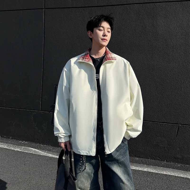 Mens Double Side Wear Plaid Jackets Autumn Bomber Jacket Men Windbreaker Coat Zipper Vintage Jacket Male Outwear Brand Clothing W250926