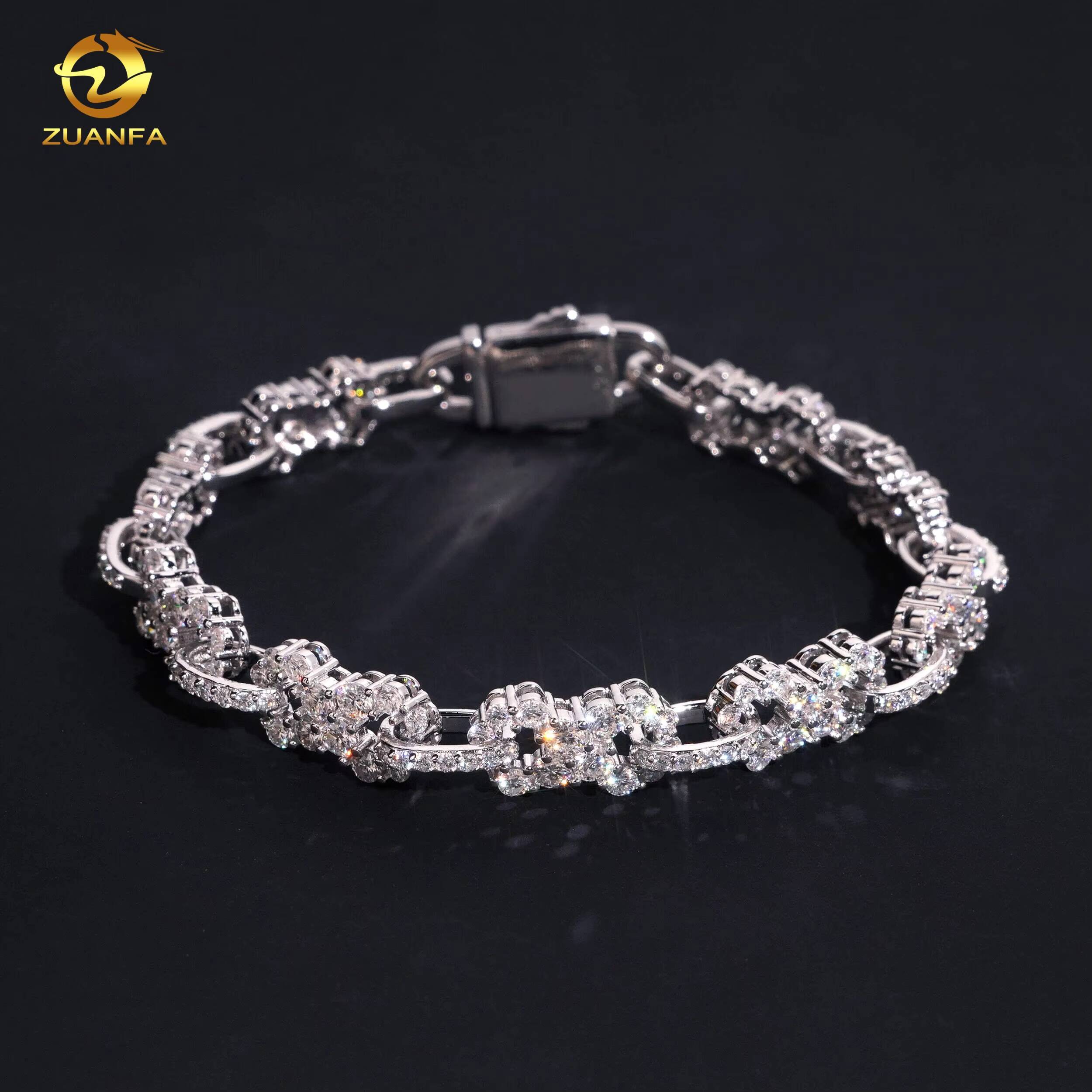85mm Width Iced Out Infinity Chain Custom Diamond Bracelet Hip Hop Men Jewelry VVS Moissanite 925 Silver Link Chain Necklace - view 7